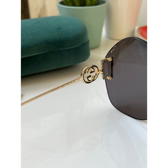 NEW Gucci GG1203S Dark Grey Rimless Sunglasses main image 4